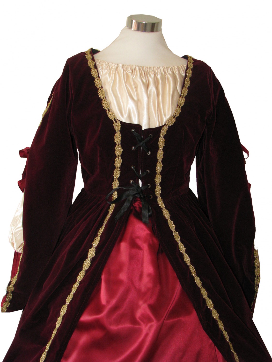 Ladies Medieval Tudor Costume And Headdress Size 14 - 18 Image